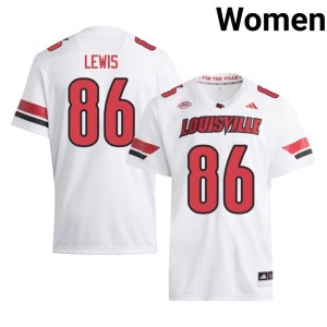 Women White Alumni #86 College Football Elizjah Lewis Cardiac Cards Jerseys 229486-321