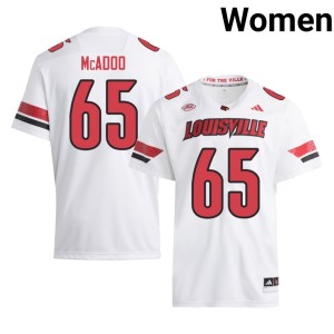 Women's Replica College Football U of L Cardinals Ellis McAdoo #65 White Jersey 562546-880