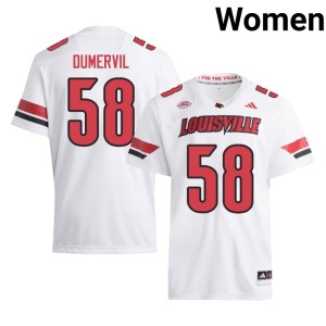Women's Elvis Dumervil #58 College Football Player White UL Cardinals Jerseys 839362-234
