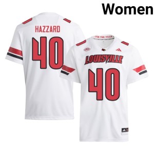 Women's College Football Stitched Cardinals #40 White Eric Hazzard Jersey 551118-603