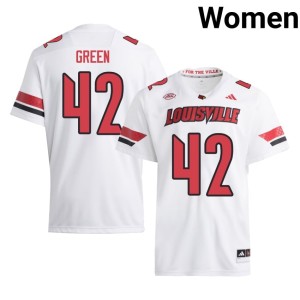 Womens White Replica College Football Ernie Green Card Nation #42 Jerseys 321559-369