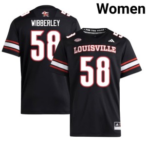 Womens Evan Wibberley Black #58 Game UL Cardinals College Football Jerseys 324679-274