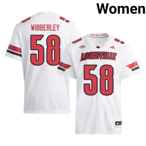 Women's #58 Game College Football White Cards Evan Wibberley Jersey 815039-412