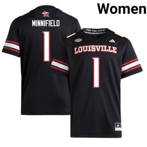 Women College Football Black Embroidery Frank Minnifield #1 Cardiac Cards Jerseys 179809-920