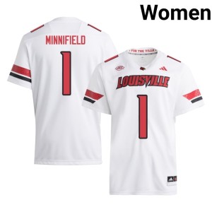 Women's College Football Frank Minnifield The Cards NCAA #1 White Jersey 227907-118