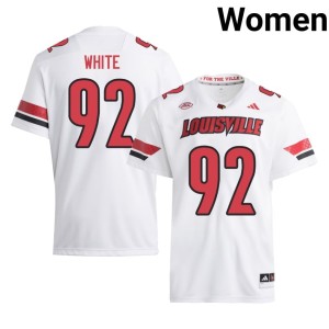 Women Garth White The Cards College Football Replica White #92 Jerseys 693231-438