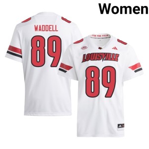 Women's College Football Gavin Waddell Cardinals Replica White #89 Jerseys 209646-265