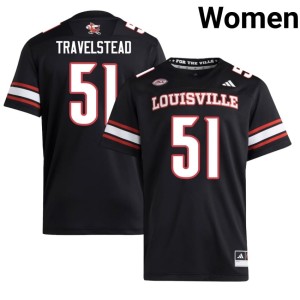 Women's Black Cards #51 Hayden Travelstead University College Football Jersey 278588-296