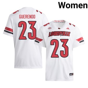 Women Card Nation Isaac Guerendo #23 Official College Football White Jerseys 459759-641