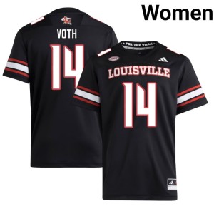 Women College Football Jackson Voth High School Louisville #14 Black Jersey 451021-936