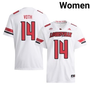 Womens Cardinal Nation College Football Jackson Voth #14 Limited White Jersey 482458-883