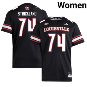 Womens #74 College Football Black 2026 UofL Jarvis Strickland Jersey 468444-380