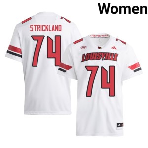 Women's Cards #74 College Football White Player Jarvis Strickland Jersey 123098-939