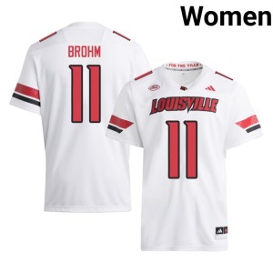 Women's College Football Official Jeff Brohm White #11 Louisville Jerseys 303210-231