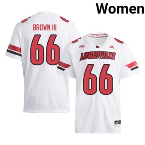 Women The Cards High School #66 White Johnnie Brown III College Football Jerseys 214034-433
