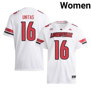 Women's Card Nation White College Football Johnny Unitas #16 Game Jersey 178338-133