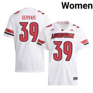Women's Card Nation Game Jordan Gervais White #39 College Football Jersey 349453-189
