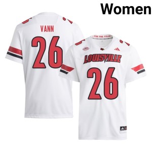 Womens U of L Cardinals College Football Jordan Vann Alumni White #26 Jerseys 366957-310