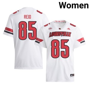 Womens #85 Replica College Football U of L Cardinals White Justyn Reid Jerseys 446741-595