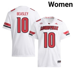 Women's White Player Kaleb Beasley #10 College Football Cardinals Jerseys 957616-934
