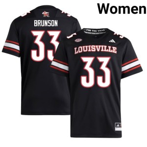 Women #33 University of Louisville Limited Kris Brunson College Football Black Jersey 266089-860