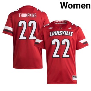 Women Embroidery Red Cardinals Lekhy Thompkins #22 College Football Jerseys 340775-596