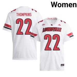 Womens White College Football The Cards #22 Lekhy Thompkins University Jersey 888374-531