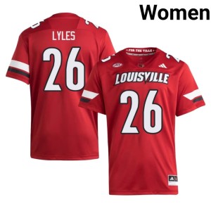 Women's Red College Football Replica Lenny Lyles #26 UofL Jerseys 446122-440