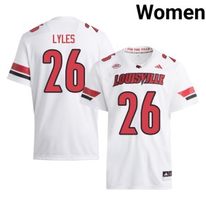 Women's #26 Official College Football White Card Nation Lenny Lyles Jerseys 226224-456