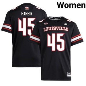 Women Cards Marlon Harbin College Football Black Player #45 Jersey 773920-607