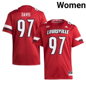 Women #97 Red Maurice Davis 2026 University of Louisville College Football Jersey 949573-639
