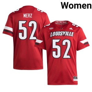 Women #52 Red Game College Football Max Merz Cards Jerseys 286062-696