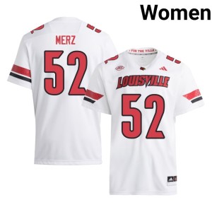Women's University Max Merz College Football White Louisville #52 Jerseys 137764-516