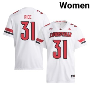 Womens College Football Player White Micah Rice #31 Cards Jersey 846426-701