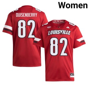 Womens Red Cardinal Nation Montavin Quisenberry #82 College Football Embroidery Jerseys 952578-669