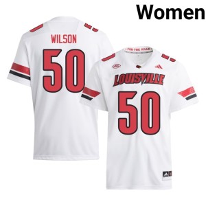 Women White Otis Wilson Official Cardinals College Football #50 Jersey 259573-589