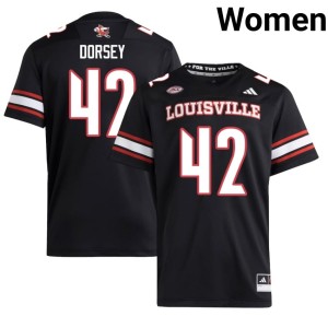 Women's U of L Cardinals Black #42 College Football Rhys Dorsey Alumni Jersey 558818-416