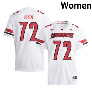 Women's Roman Oben White Card Nation College Football Game #72 Jerseys 208275-138
