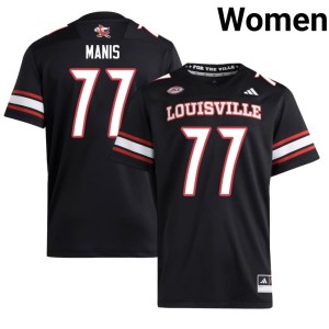 Women #77 Ryan Manis Player Black Cards College Football Jersey 561805-374