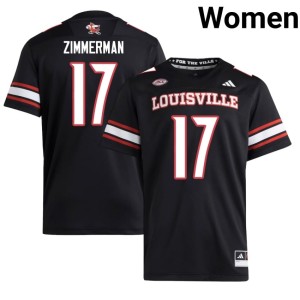Womens High School University of Louisville Black College Football #17 Ryan Zimmerman Jerseys 967962-452