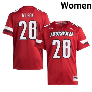 Womens Red Alumni Louisville College Football Santana Wilson #28 Jersey 108026-157