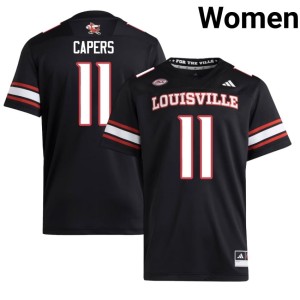 Womens Black #11 Cardinals College Football High School T.J. Capers Jersey 544952-219