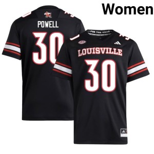 Women's Black Taj Powell UL Cardinals 2026-27 College Football #30 Jerseys 821609-948