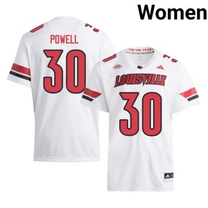 Women Stitched College Football Taj Powell #30 White Cardinals Jersey 430162-395