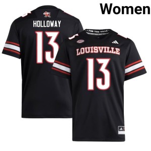 Womens The Cards Player #13 College Football Tayon Holloway Black Jerseys 619171-897