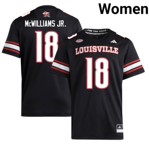 Women's University of Louisville Terrence McWilliams Jr. University College Football Black #18 Jersey 384873-179