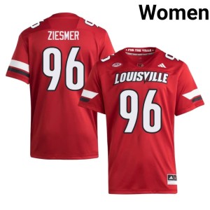 Women's Red College Football Cardiac Cards High School #96 Tommy Ziesmer Jerseys 388026-650
