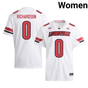 Women #0 White College Football Official UL Cardinals Tre Richardson Jersey 791159-640