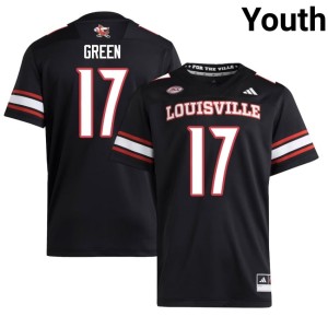 Youth Black Official #17 AJ Green College Football UofL Jerseys 626369-966