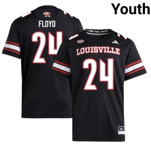 Youth College Football Anthony Floyd #24 UL Cardinals Black Game Jerseys 209946-821
